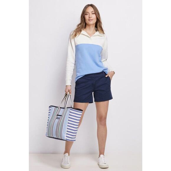 VINEYARD VINES 5" Every Day Shorts Women 24 Navy Blue Flat Front Khaki NWT - Picture 2 of 8